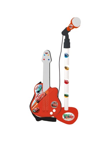 Jouet musical Cars Microphone Rouge Guitare pour Enfant