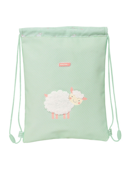 Sac à dos serré par des ficelles Safta Ovejita Vert (26 x 34 x 1 cm)