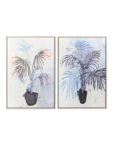 Cadre DKD Home Decor Toile Plante (2 pcs) (83 x 4.5 x 123 cm)