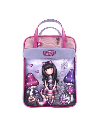 Sac à dos Gorjuss Cheshire cat Rose Violet (27 x 10 x 37 cm)