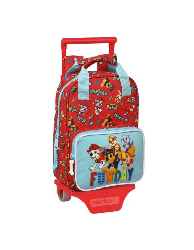 Cartable à roulettes The Paw Patrol Funday Rouge Bleu clair (20 x 28 x 8 cm)