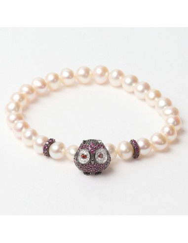 Bracelet Femme Lancaster JLA-BR-OWL-5-WH Violet Blanc Argent 925 16 mm