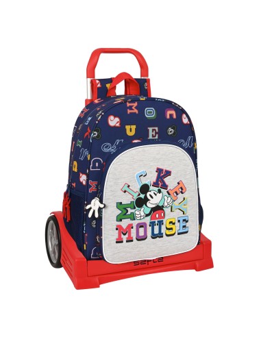 Cartable à roulettes Mickey Mouse Clubhouse Only one Blue marine (33 x 42 x 14 cm)