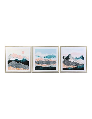 Cadre DKD Home Decor Montagne (3 pcs) (70 x 4 x 70 cm)