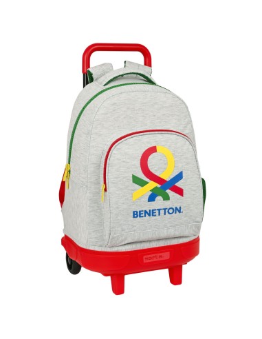 Cartable à roulettes Benetton Pop Gris (33 x 45 x 22 cm)