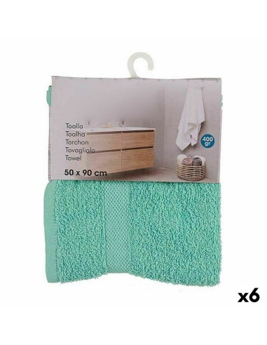 Serviette de toilette 50 x 90 cm Turquoise (6 Unités)