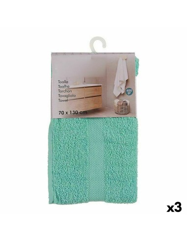 Serviette de toilette Turquoise (70 x 0,5 x 130 cm) (3 Unités)