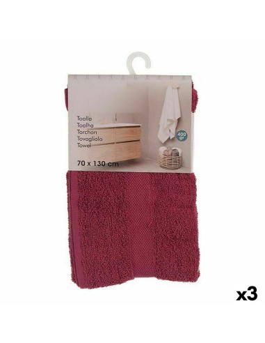 Serviette de toilette Bordeaux (70 x 0,5 x 130 cm) (3 Unités)