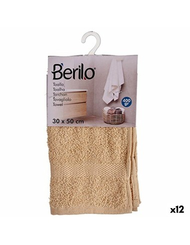 Serviette de toilette Crème 30 x 50 cm (12 Unités)