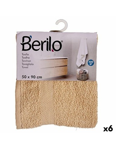 Serviette de toilette Crème 50 x 90 cm (6 Unités)