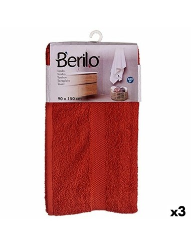 Serviette de toilette 90 x 150 cm Couleur brique (3 Unités)