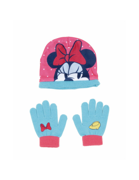 Bonnet et gants Minnie Mouse Lucky Bleu clair