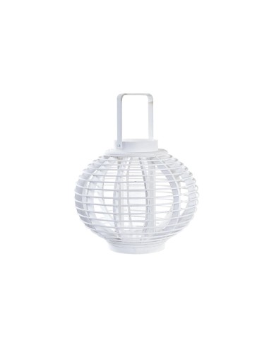 Lanterne DKD Home Decor Verre Blanc Bambou (35 x 35 x 29 cm)