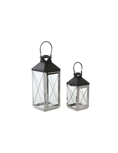 Lampadaire DKD Home Decor Verre Noir Acier 18 x 18 x 43 cm Moderne Chrome