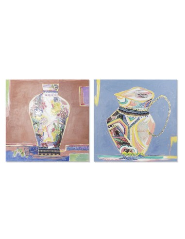 Cadre DKD Home Decor Toile Vase (2 pcs) (80 x 2.8 x 80 cm)