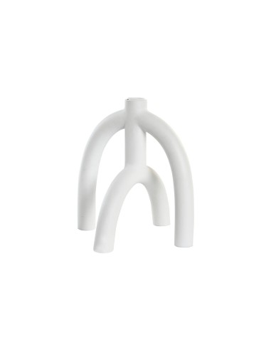 Pot à Bougie DKD Home Decor Scandi 21,5 x 21,5 x 23 cm Blanc Résine