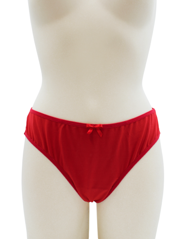 Culotte rouge en dentelle avec nœud en satin - PF09LRED