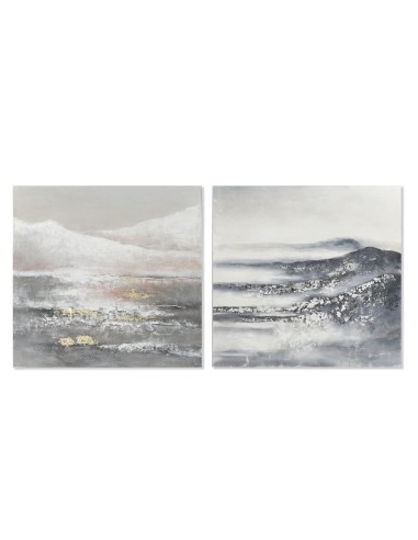 Cadre DKD Home Decor Toile Paysage (2 pcs) (100 x 3.8 x 100 cm)