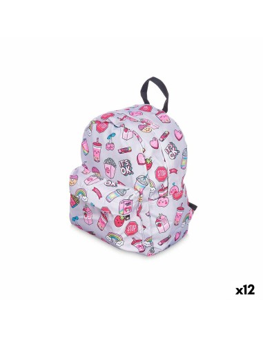 Cartable Arc-en-ciel Multicouleur 28 x 12 x 22 cm (12 Unités)