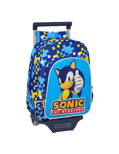 Cartable à roulettes Sonic Speed 26 x 34 x 11 cm Bleu