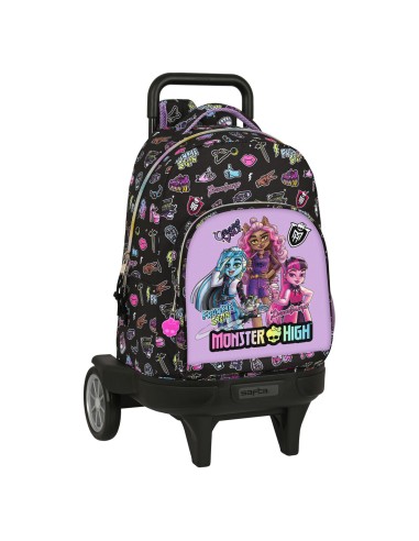 Cartable à roulettes Monster High Creep Noir 33 X 45 X 22 cm