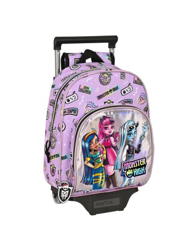 Cartable à roulettes Monster High Best boos Lila 28 x 34 x 10 cm