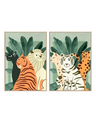 Cadre DKD Home Decor animaux (2 pcs) (83 x 4.5 x 123 cm)