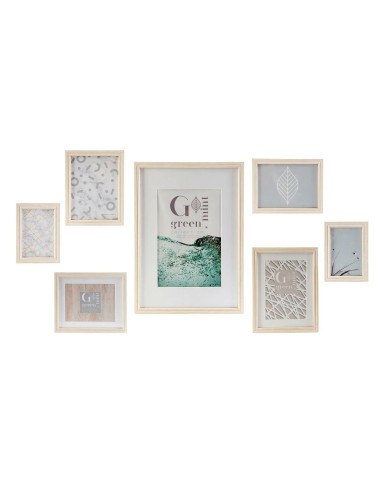 Porte photos mural DKD Home Decor Verre Bois MDF (7 pcs)