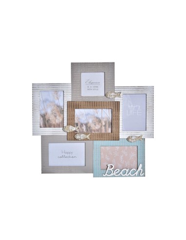 Cadre photo DKD Home Decor Beach Bois Marin (46,5 x 2 x 44,5 cm)