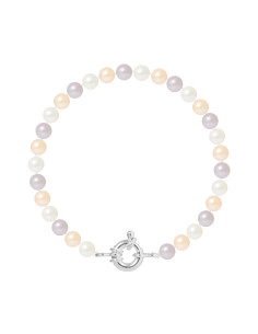 PERLINEA- Bracelet Perles de Culture Ronde 6-7  mm Multicolor- Bijou Femme