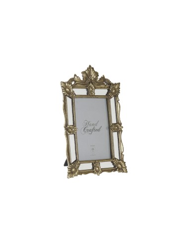 Cadre photo DKD Home Decor Champagne Résine Verre Miroir Shabby Chic 16 x 2 x 25 cm