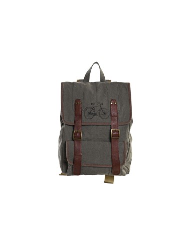 Sac à dos Casual DKD Home Decor Canvas Bicyclette Gris Marron (33 x 12 x 47 cm)