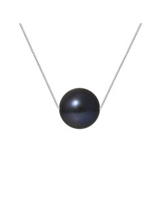 PERLINEA- Collier Perles de Culture- Diamètre 9-10 mm Black Tahiti- Bijou Femme