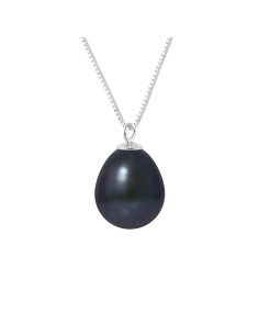 PERLINEA- Collier Perles de Culture- Diamètre 9-10 mm Black Tahiti- Bijou Femme