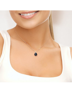 PERLINEA- Collier Perles de Culture- Diamètre 9-10 mm Black Tahiti- Bijou Femme 2