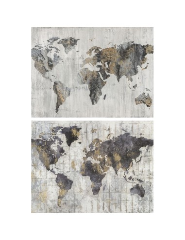 Cadre DKD Home Decor Mappemonde (120 x 2.4 x 90 cm) (2 pcs)