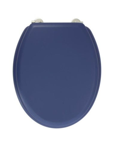 GELCO DESIGN Abattant WC Dolce - Charnieres inox - Bois moulé - Bleu marine