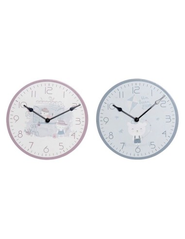 Horloge Murale DKD Home Decor Enfant Bois MDF (2 pcs) (24 x 3 x 24 cm)