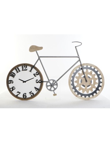 Horloge Murale DKD Home Decor Noir Bicyclette Métal Bois MDF (108 x 6.4 x 63.5 cm)