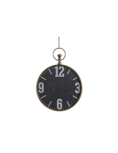 Horloge Murale DKD Home Decor Verre Noir Doré Fer (60 x 6.5 x 80 cm)