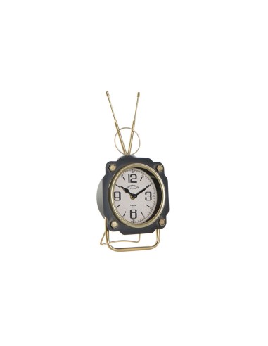 Horloge de table DKD Home Decor Verre Noir Doré Fer (15.5 x 8.5 x 32 cm)