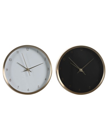 Horloge de table DKD Home Decor 25,7 x 4,2 x 25,7 cm Femme Doré Aluminium (2 Unités)