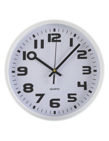 Horloge Murale Versa Blanc Plastique 3,8 x 25 x 25 cm