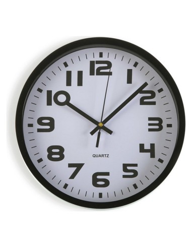 Horloge Murale Versa Noir Plastique 3,8 x 25 x 25 cm