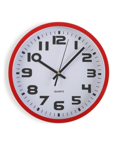 Horloge Murale Versa Rouge Plastique 3,8 x 25 x 25 cm