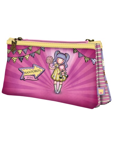 Trousse Fourre-Tout Double Gorjuss First prize Lila (21.5 x 11,5 x 5 cm)