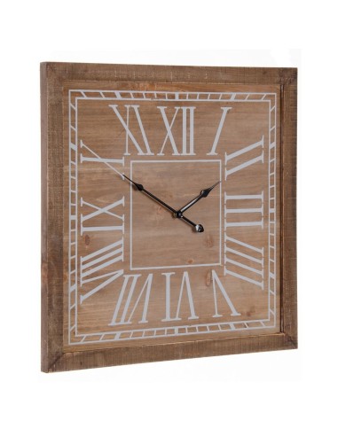 Horloge Murale Naturel Bois d'épicéa 60 x 5 x 60 cm