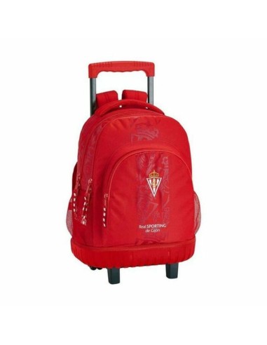 Cartable à roulettes Compact Real Sporting de Gijón SF-611972-818 Rouge (32 x 45 x 21 cm)