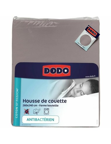 Housse de Couette DODO Antibactérien Taupe 260 x 240 cm