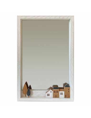 Miroir mural DKD Home Decor Bois Blanc Maisons (36 x 4 x 60 cm)